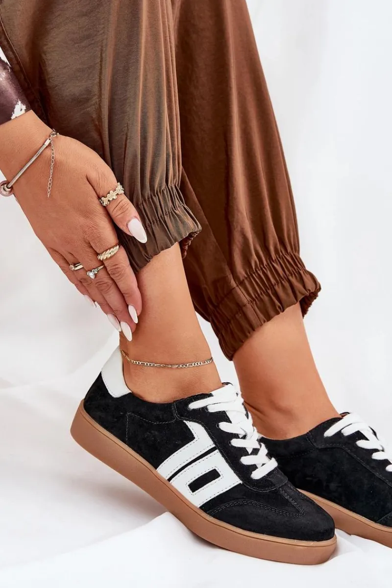 Sneakersy Damskie>Buty damskie Vinceza Sneakersy Buty Sportowe Zamszowe Vinceza 79517 Czarne Czarny