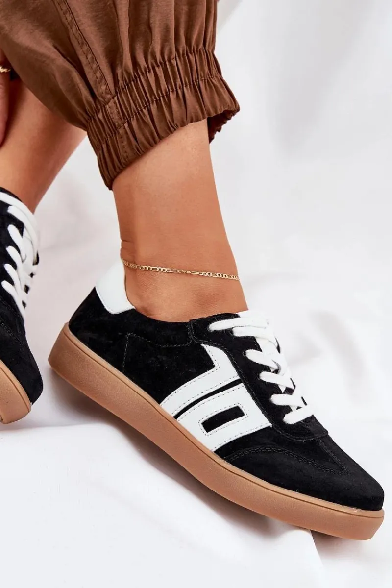 Sneakersy Damskie>Buty damskie Vinceza Sneakersy Buty Sportowe Zamszowe Vinceza 79517 Czarne Czarny