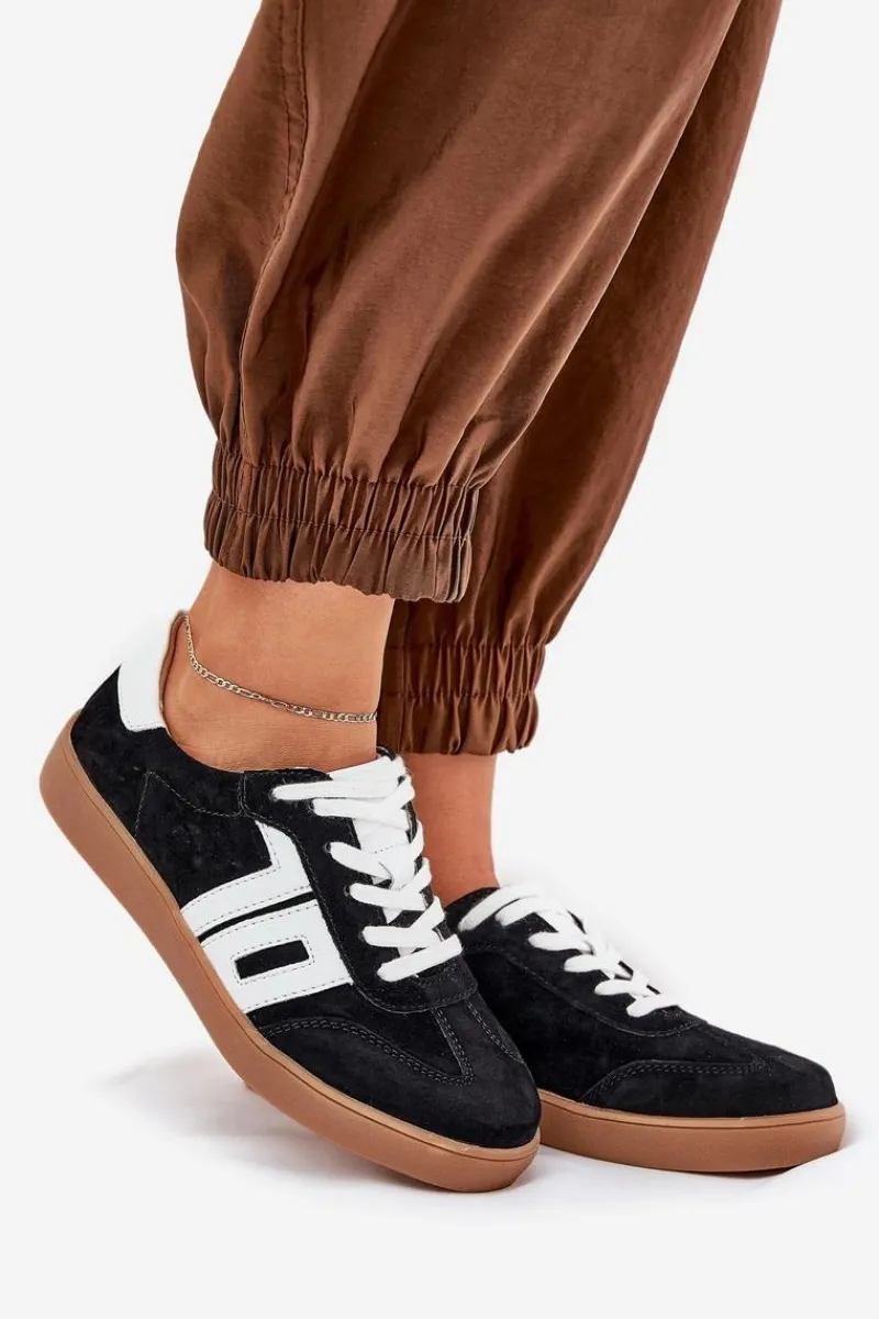 Sneakersy Damskie>Buty damskie Vinceza Sneakersy Buty Sportowe Zamszowe Vinceza 79517 Czarne Czarny