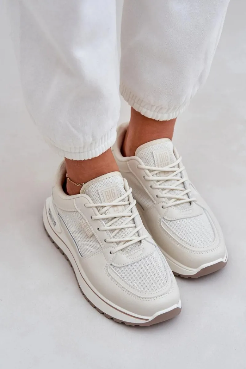 Best Big Star Shoes Sneakersy Damskie Big Star NN274A088 Jasnobeżowe Beżowy