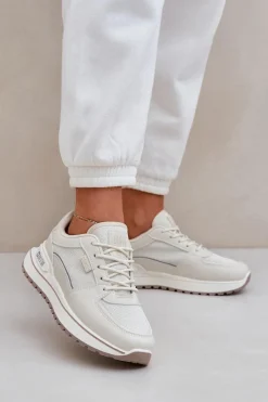 Best Big Star Shoes Sneakersy Damskie Big Star NN274A088 Jasnobeżowe Beżowy