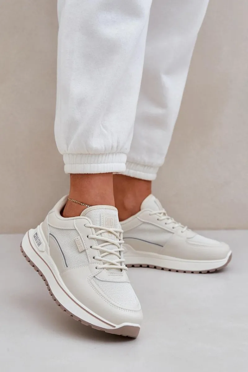 Best Big Star Shoes Sneakersy Damskie Big Star NN274A088 Jasnobeżowe Beżowy