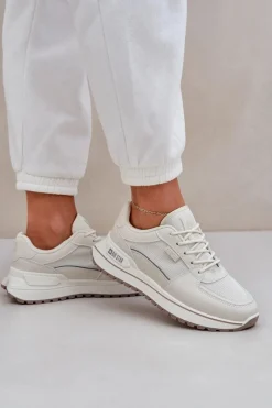 Best Big Star Shoes Sneakersy Damskie Big Star NN274A088 Jasnobeżowe Beżowy