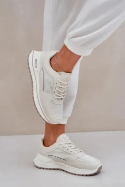 Best Big Star Shoes Sneakersy Damskie Big Star NN274A088 Jasnobeżowe Beżowy