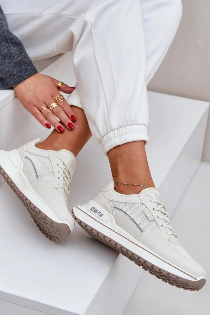 Best Big Star Shoes Sneakersy Damskie Big Star NN274A088 Jasnobeżowe Beżowy