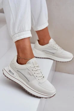 Best Big Star Shoes Sneakersy Damskie Big Star NN274A088 Jasnobeżowe Beżowy