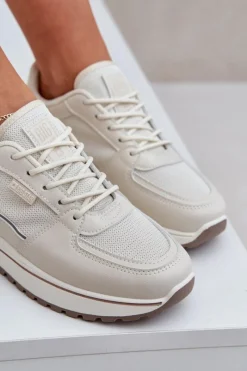 Best Big Star Shoes Sneakersy Damskie Big Star NN274A088 Jasnobeżowe Beżowy