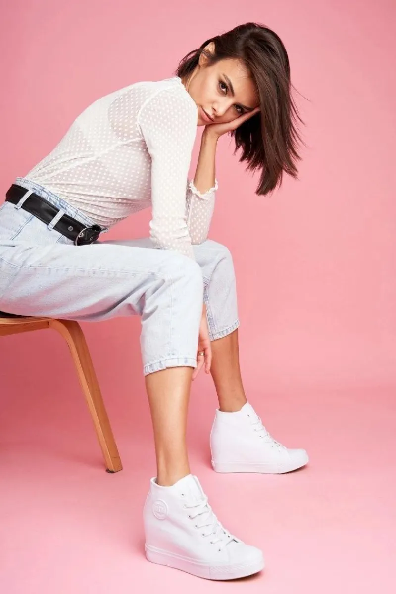 Discount Big Star Shoes Sneakersy Damskie Big Star Białe FF274A192 Biały