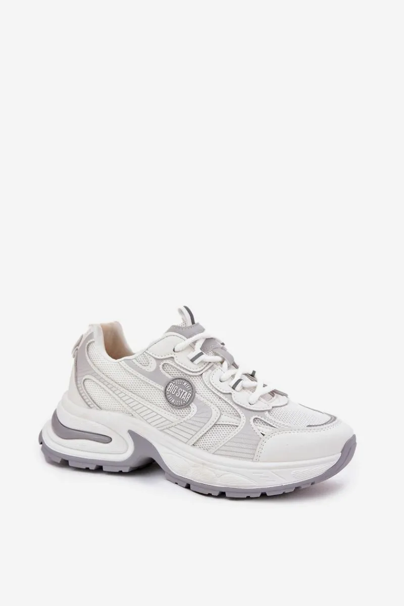 Hot Sneakersy Damskie Big Star RR274A191 Białe Damskie Buty Sportowe Na Platformie|Buty Sportowe Big Star