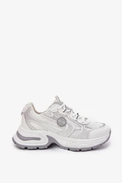 Hot Sneakersy Damskie Big Star RR274A191 Białe Damskie Buty Sportowe Na Platformie|Buty Sportowe Big Star