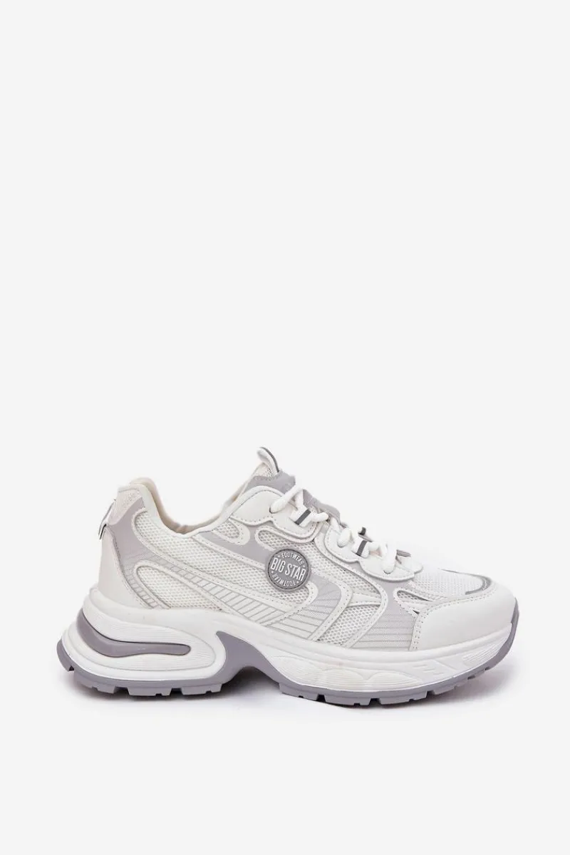 Hot Sneakersy Damskie Big Star RR274A191 Białe Damskie Buty Sportowe Na Platformie|Buty Sportowe Big Star