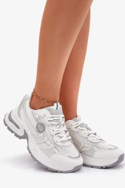 Hot Sneakersy Damskie Big Star RR274A191 Białe Damskie Buty Sportowe Na Platformie|Buty Sportowe Big Star