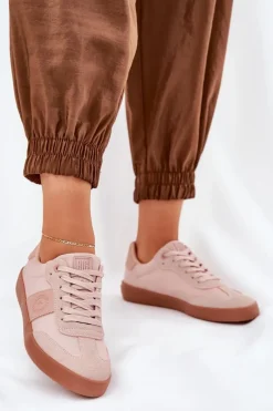 Outlet Big Star Shoes Sneakersy Damskie Big Star RR274373 Różowe Różowy