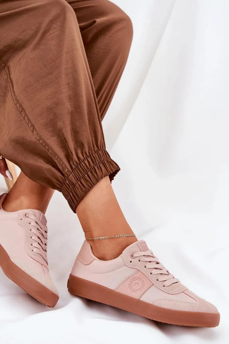 Outlet Big Star Shoes Sneakersy Damskie Big Star RR274373 Różowe Różowy