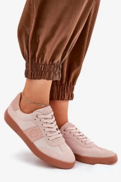 Outlet Big Star Shoes Sneakersy Damskie Big Star RR274373 Różowe Różowy