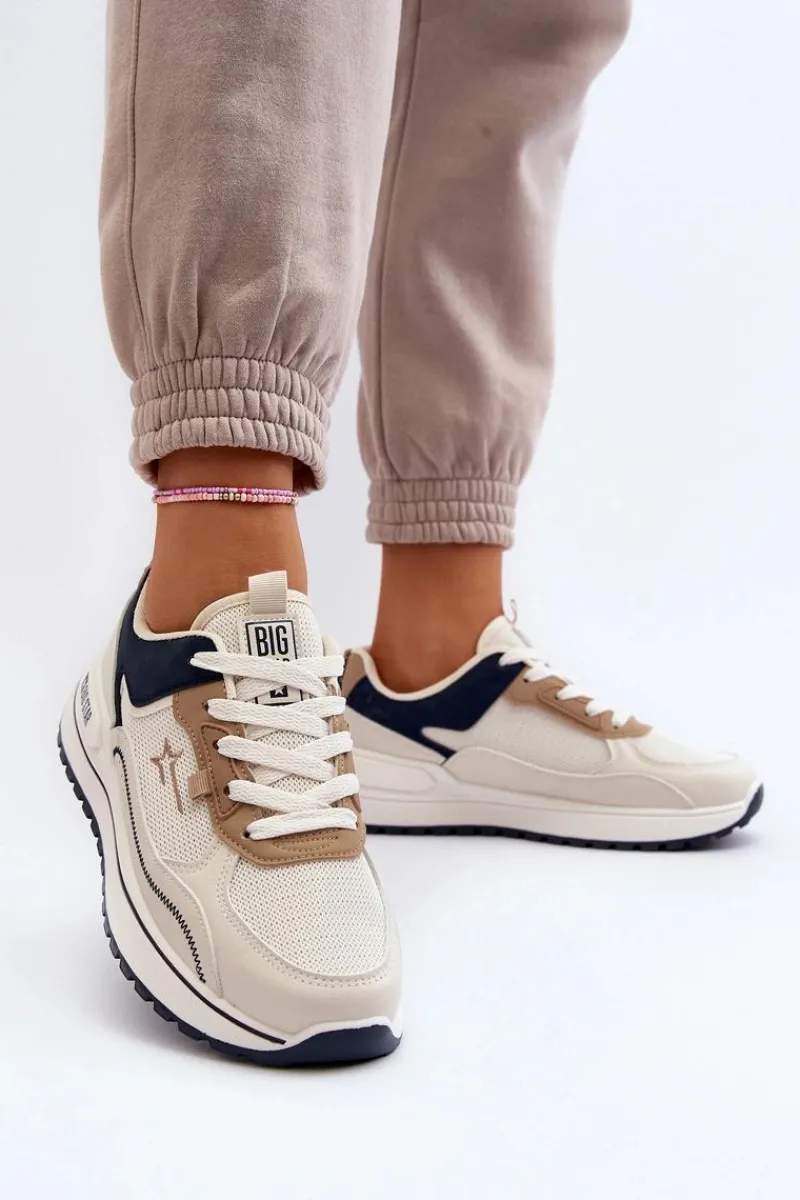 Big Star Shoes Sneakersy Damskie Big Star NN274A092 Beżowe