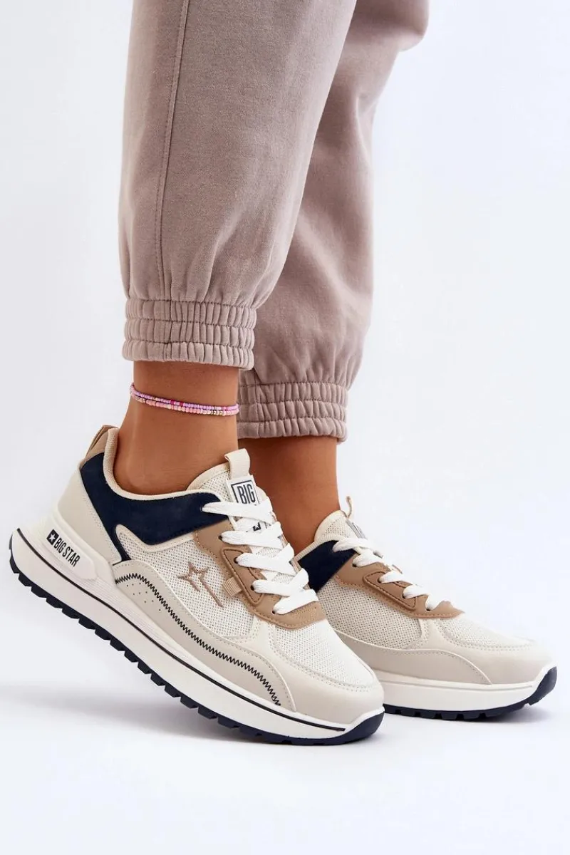 Big Star Shoes Sneakersy Damskie Big Star NN274A092 Beżowe