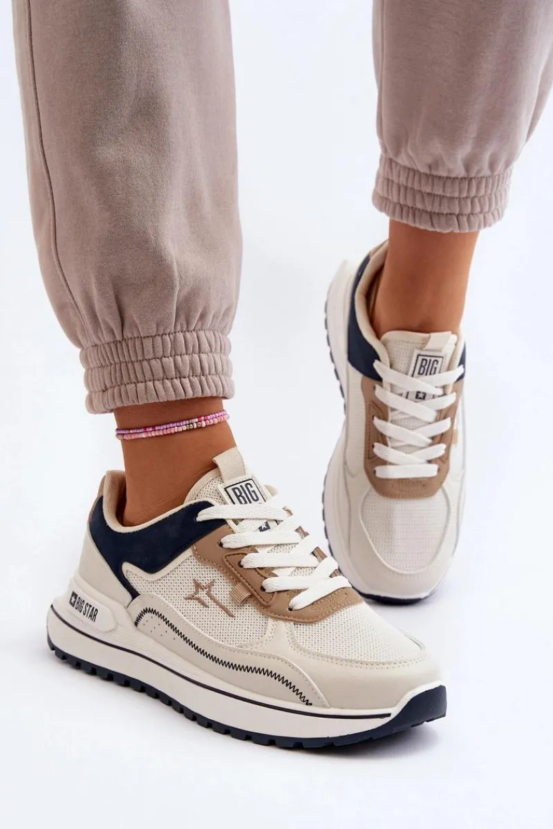 Big Star Shoes Sneakersy Damskie Big Star NN274A092 Beżowe