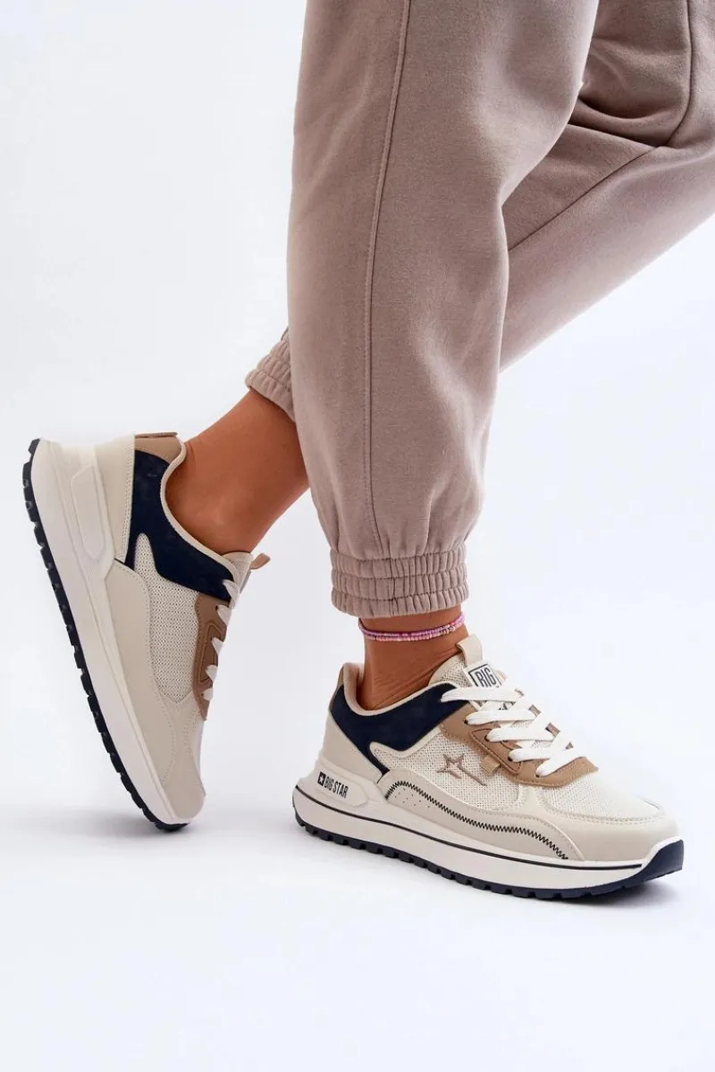 Big Star Shoes Sneakersy Damskie Big Star NN274A092 Beżowe