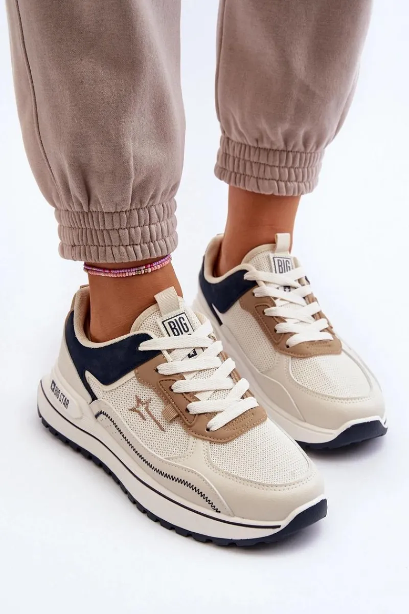 Big Star Shoes Sneakersy Damskie Big Star NN274A092 Beżowe