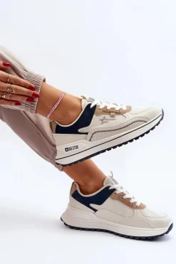 Big Star Shoes Sneakersy Damskie Big Star NN274A092 Beżowe
