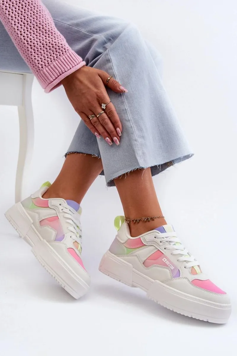 New Big Star Shoes Sneakersy Damskie Big Star NN274359 Memory Foam System Multikolor Wielokolorowy