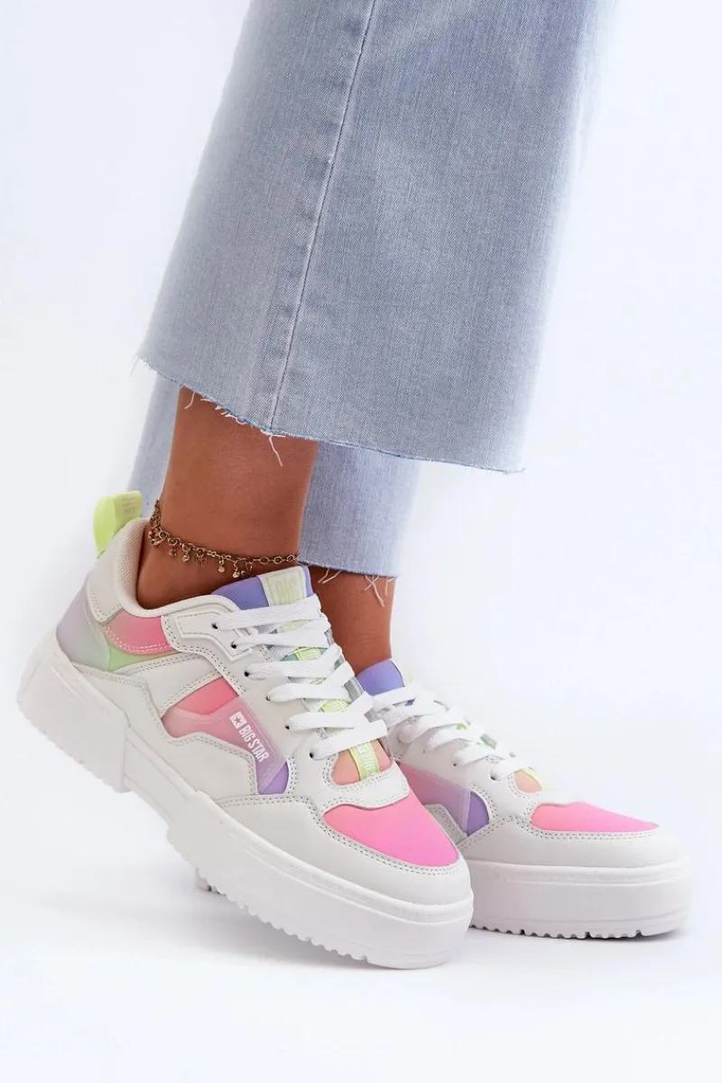 New Big Star Shoes Sneakersy Damskie Big Star NN274359 Memory Foam System Multikolor Wielokolorowy