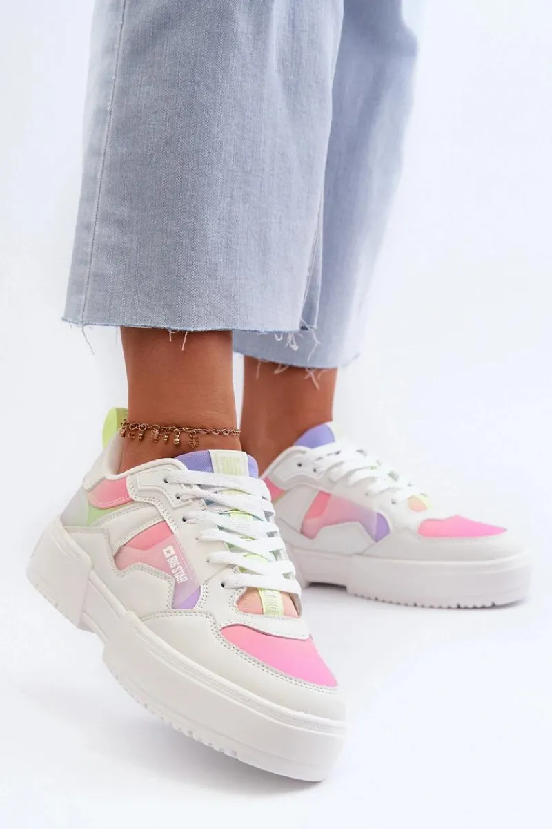 New Big Star Shoes Sneakersy Damskie Big Star NN274359 Memory Foam System Multikolor Wielokolorowy