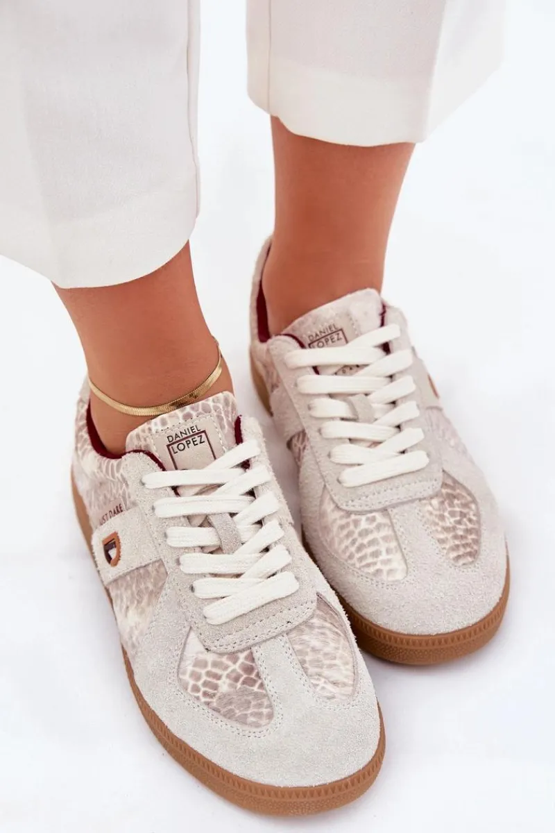 Buty Sportowe Na Platformie|Sneakersy Damskie>Daniel Lopez Just Dare Sneakersy Damskie SS2D4032 Zwierzęcy Wzór Beżowe