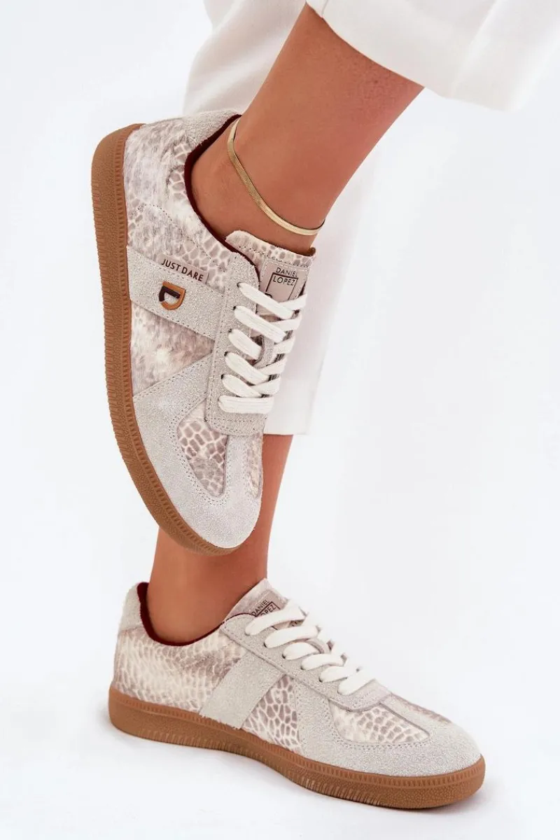 Buty Sportowe Na Platformie|Sneakersy Damskie>Daniel Lopez Just Dare Sneakersy Damskie SS2D4032 Zwierzęcy Wzór Beżowe