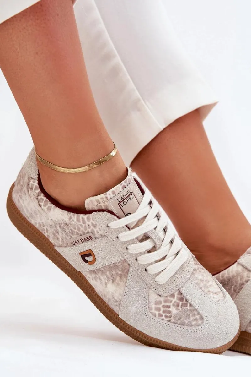 Buty Sportowe Na Platformie|Sneakersy Damskie>Daniel Lopez Just Dare Sneakersy Damskie SS2D4032 Zwierzęcy Wzór Beżowe