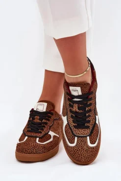 New Daniel Lopez Just Dare Sneakersy Damskie SS2D4016 Camel Brązowy