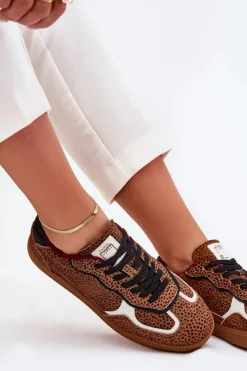 New Daniel Lopez Just Dare Sneakersy Damskie SS2D4016 Camel Brązowy