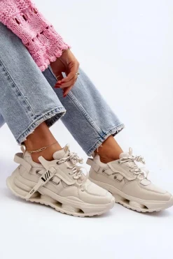 Sneakersy Damskie></noscript>GOE Sneakersy Damskie NN2N4041 Beżowe