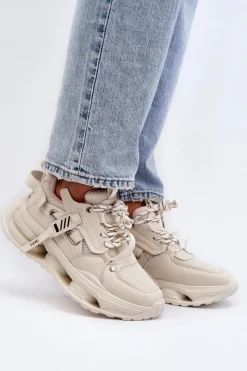 Sneakersy Damskie></noscript>GOE Sneakersy Damskie NN2N4041 Beżowe