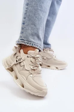 Sneakersy Damskie></noscript>GOE Sneakersy Damskie NN2N4041 Beżowe
