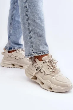 Sneakersy Damskie></noscript>GOE Sneakersy Damskie NN2N4041 Beżowe