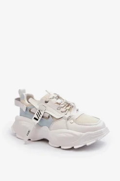 Sneakersy Damskie></noscript>GOE Sneakersy Damskie NN2N4039B Białe