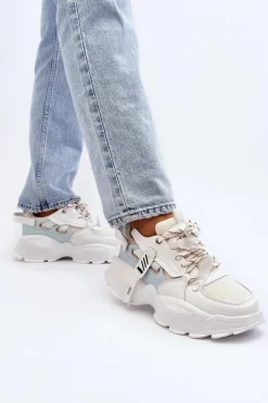 Sneakersy Damskie></noscript>GOE Sneakersy Damskie NN2N4039B Białe