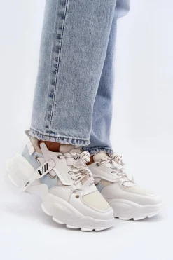 Sneakersy Damskie></noscript>GOE Sneakersy Damskie NN2N4039B Białe