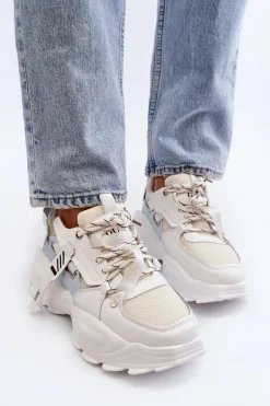 Sneakersy Damskie></noscript>GOE Sneakersy Damskie NN2N4039B Białe