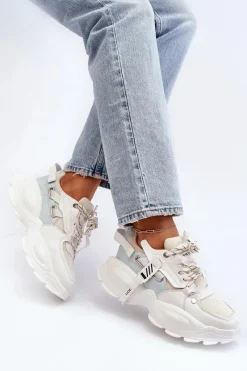 Sneakersy Damskie></noscript>GOE Sneakersy Damskie NN2N4039B Białe