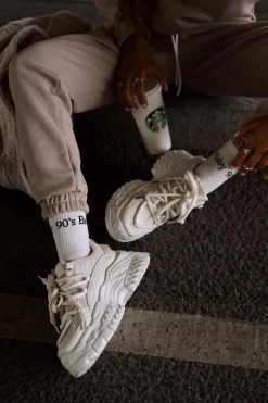 Sale Boto Sneakersy Damskie Na Masywnej Podeszwie Jasnobeżowe Nevela Beżowy