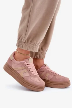 Buty Sportowe Na Platformie|Sneakersy Damskie></noscript>Boto Sneakersy Damskie Na Platformie Różowe Lesida