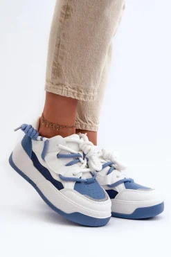Clearance Boto Sneakersy Damskie Na Platformie e Moariella Niebieski