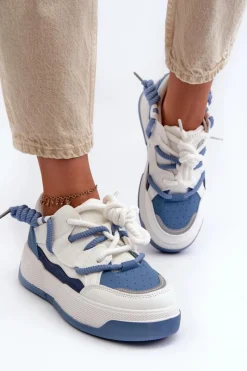Clearance Boto Sneakersy Damskie Na Platformie e Moariella Niebieski