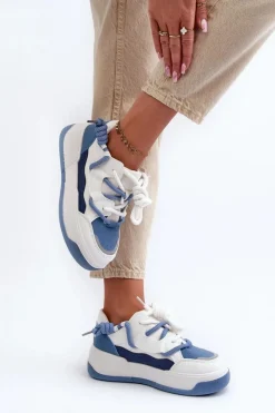 Clearance Boto Sneakersy Damskie Na Platformie e Moariella Niebieski