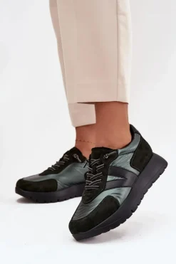 Best Sneakersy Damskie Na Platformie Vinceza 58561 Ciemnozielone Damskie Sneakersy Damskie