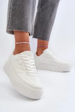 Sneakersy Damskie>Evento Sneakersy Damskie Na Platformie Białe Axivana