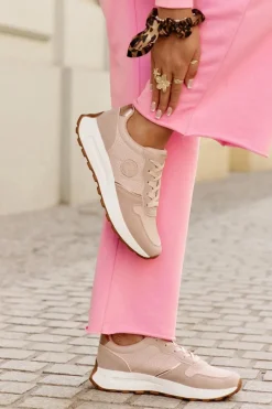 Outlet Sneakersy Damskie Na Platformie Big Star RR274489 Hi-Poly System Różowe Damskie Buty Sportowe Na Platformie|Buty Sportowe Big Star